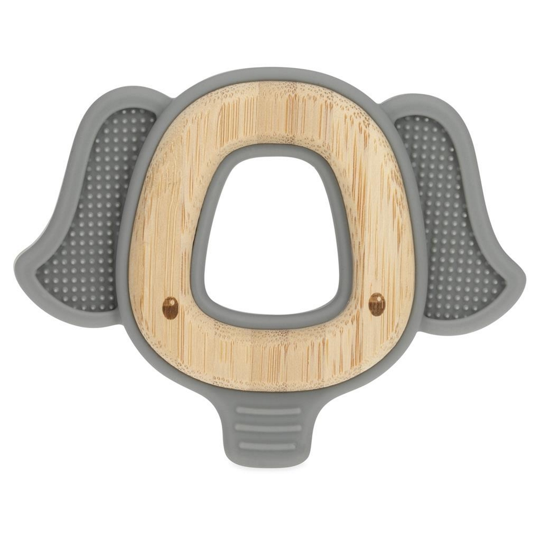 נשכן פיל טבעת עץ לתינוקות משולב סיליקון