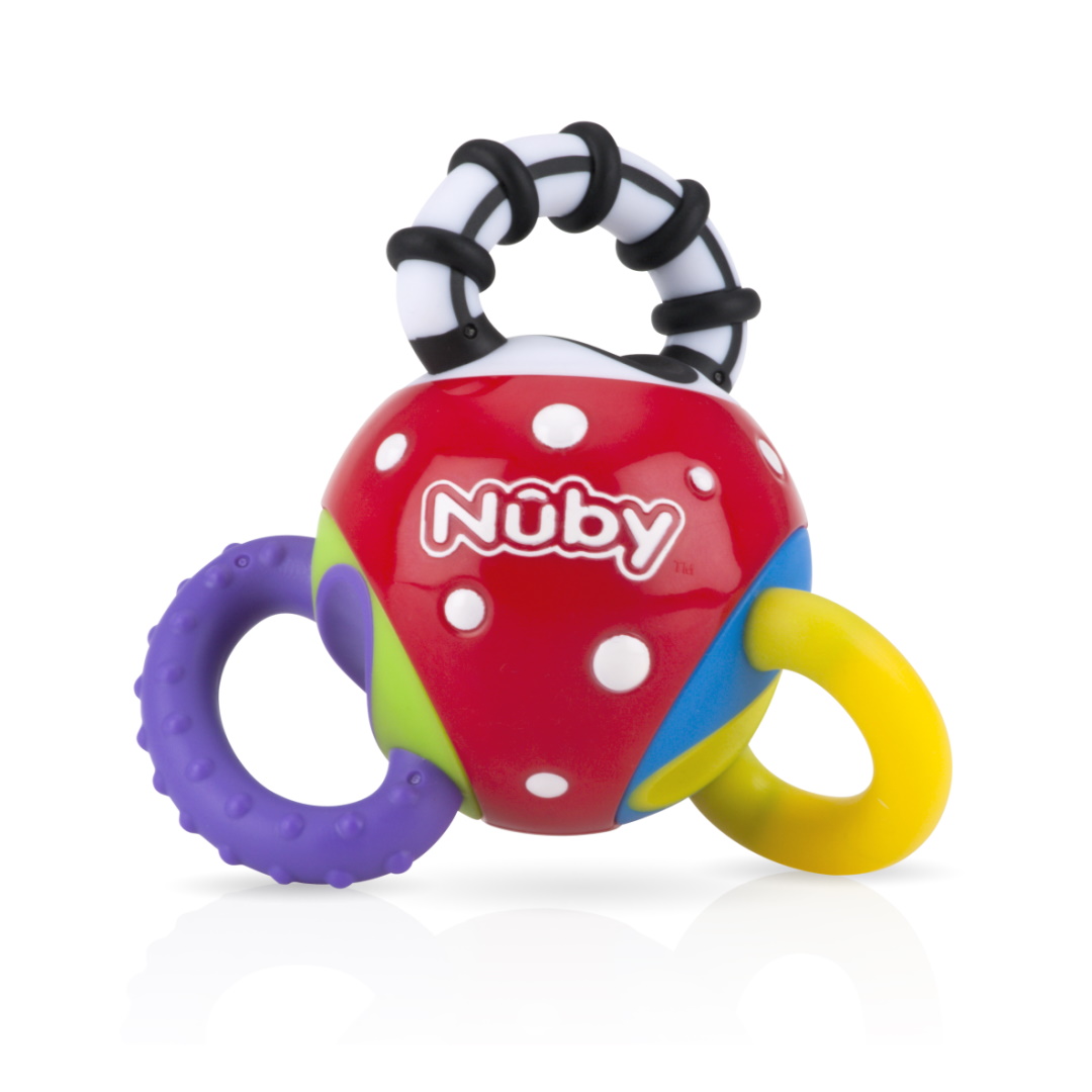 נשכן כדור אדום עם ידיות צבעוניות מסתובבות של נובי